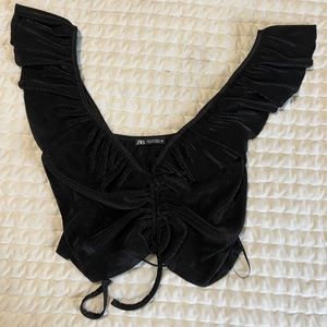 Super cute butterfly sleeve ribbed top